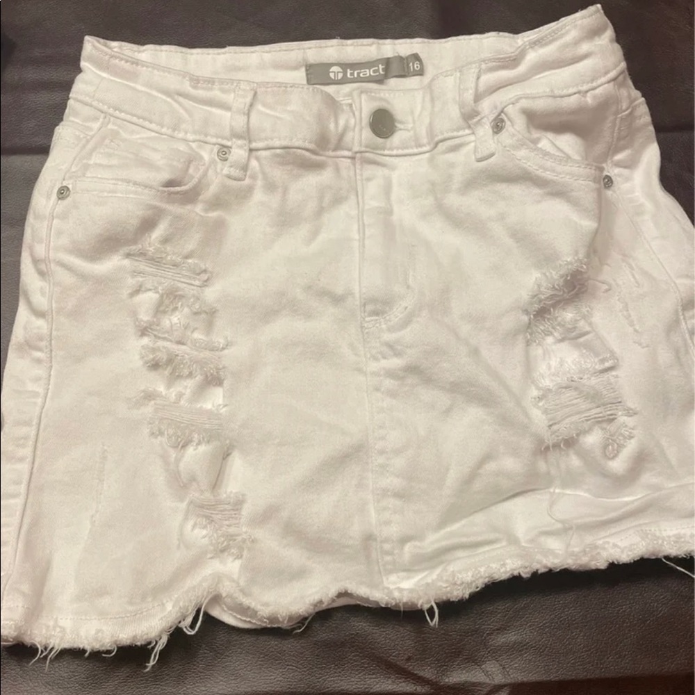 White Denim Skirt